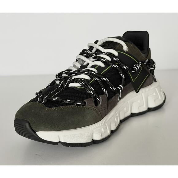 Versace Men\'s Greca Sneakers Gray/Green 12.5 US (45.5 Euro) IT 1021490 IT NIB main image 8